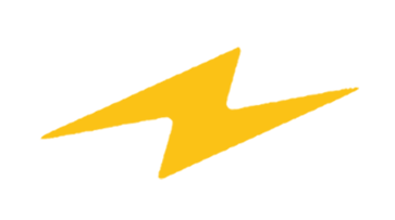 Yellow lightning bolt on a white background.