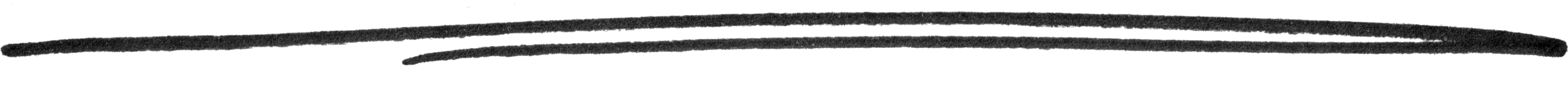 Two black, curved brush strokes on a transparent background.