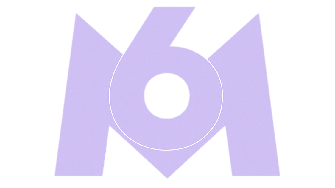 Purple geometric logo with a circular cutout in the center.