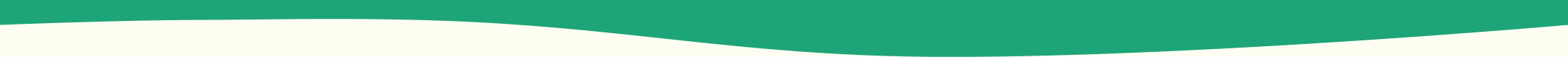 An abstract graphic with a teal green wave shape over an off-white background.