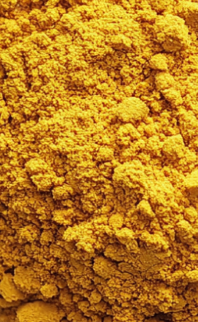 Close-up of curcumin powder