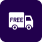 Icon of a truck with the word 'FREE' on its side.