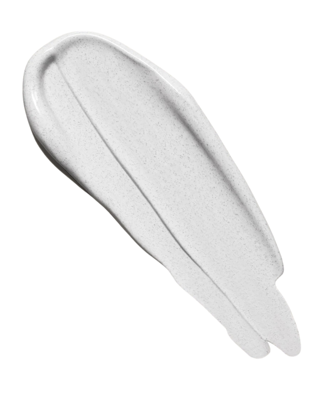 White cream smear with a smooth texture on a black background.