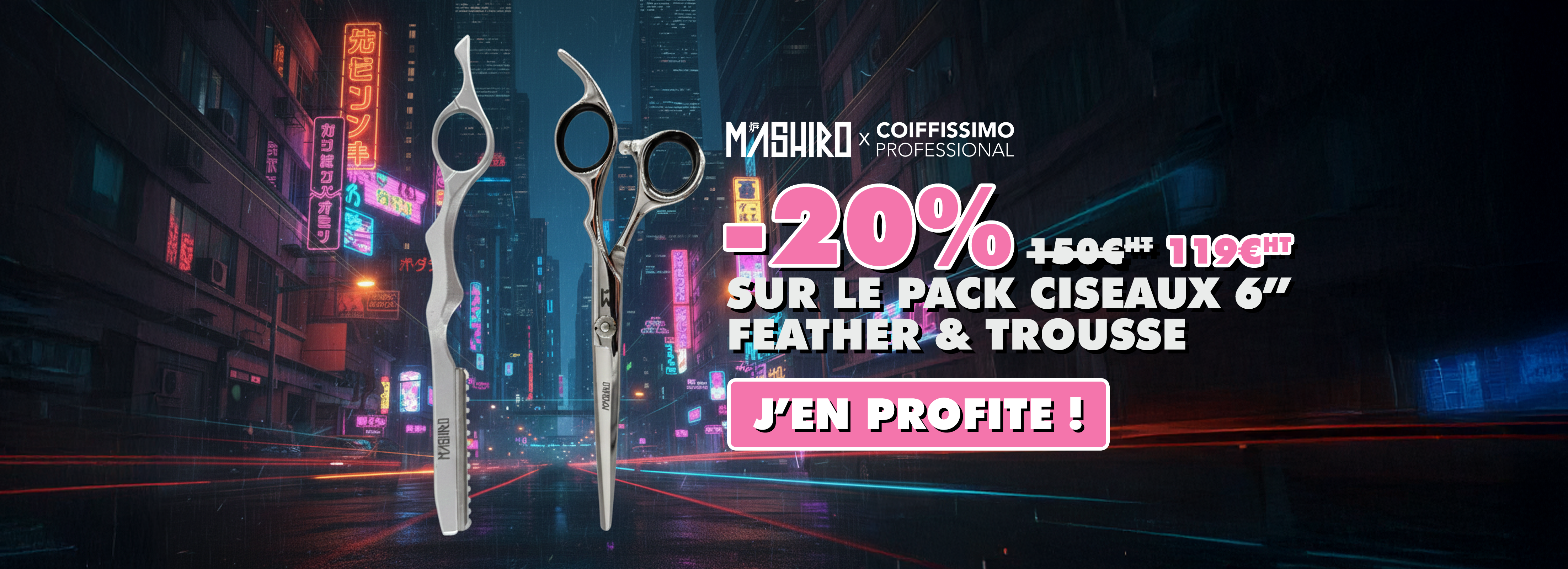 Packaging of Easyblond powder and Fiberprotech spray on a purple background with discount text.