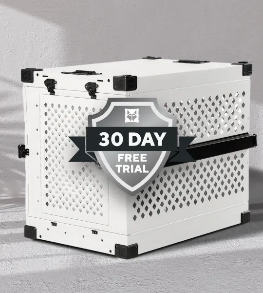 White perforated box with a '30 Day Free Trial' badge on it.