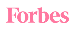 The Forbes logo in pink text on a white background.