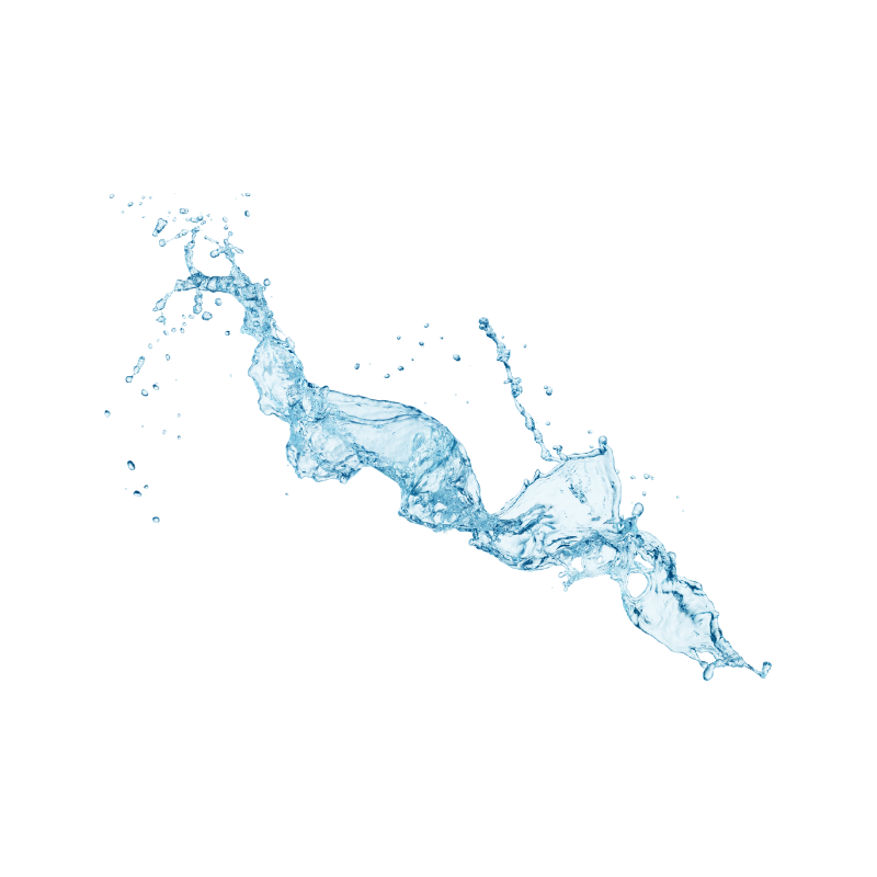 A dynamic splash of clear blue water isolated on a black background.