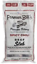 Package of Farmer Bill's spicy chili beef slab.