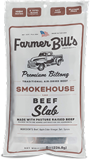 Package of Farmer Bill's Smokehouse Beef Slab biltong.