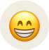 Smiling face emoji with closed eyes and broad grin.
