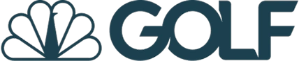 The NBC peacock logo next to the word GOLF in dark teal.