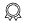 A blurry, black and white line art icon of a circular award ribbon.