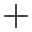 A simple gray plus sign icon on a white background.
