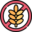 A gluten-free symbol with a wheat stalk crossed out.