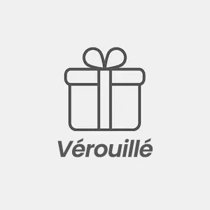 Outline of a gift box with a bow, labeled 'Vérrouillé.'