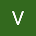 White letter 'V' on a green background.