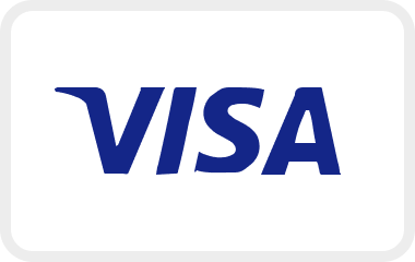 Visa logo in blue on a white background.