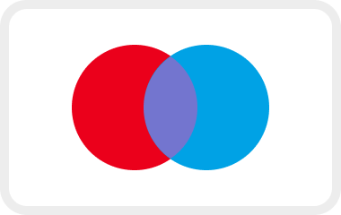 Two overlapping circles, one red and one blue, on a white background.