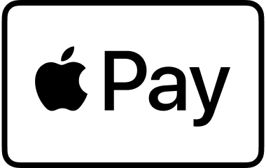 Apple Pay logo with black text and apple icon on white background.