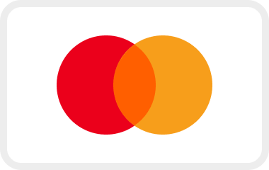 Two overlapping circles, one red and one orange, on a white background.