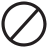 Circle with a diagonal line through it, resembling a prohibition symbol.