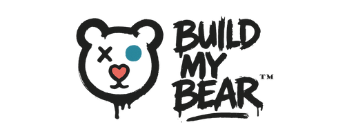Bear face logo with heart nose and text 'Build My Bear'.