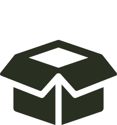 Icon of an open box with lines indicating motion or surprise.