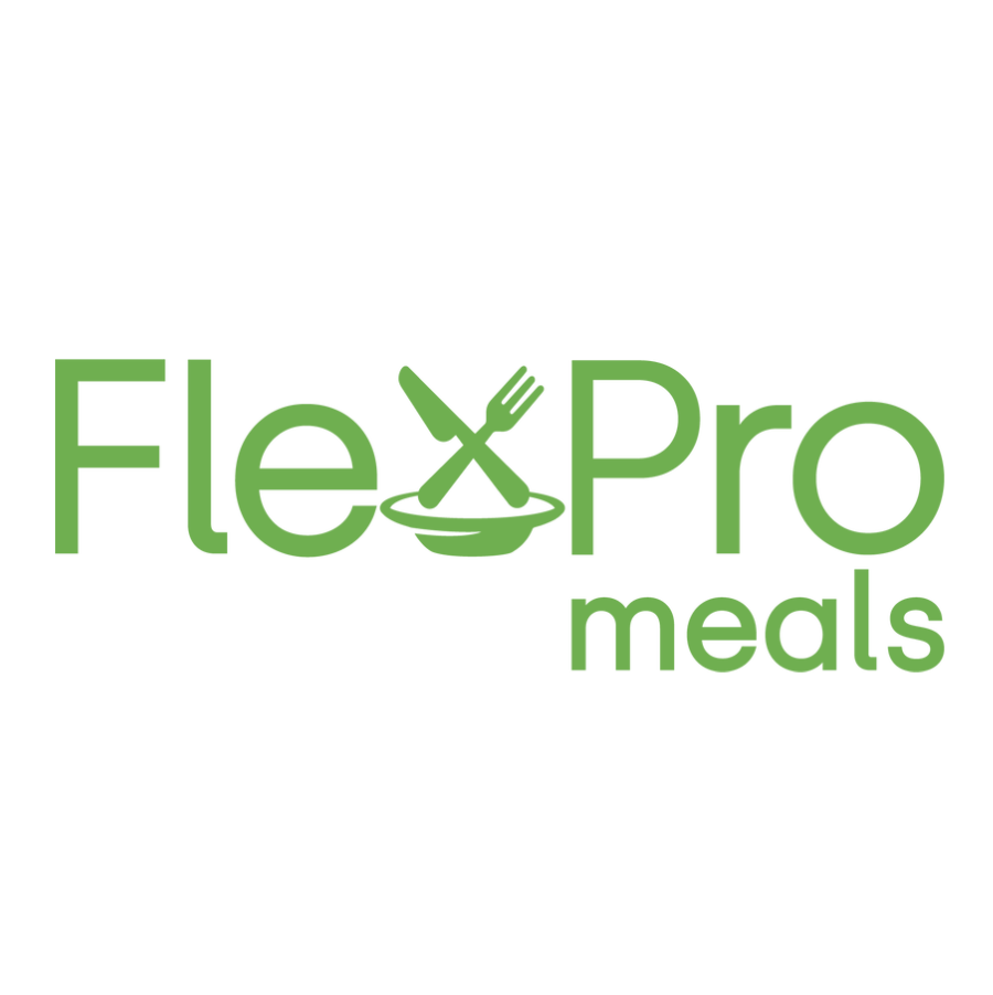 Green logo with text 'FlexPro meals' and a fork and spoon design.