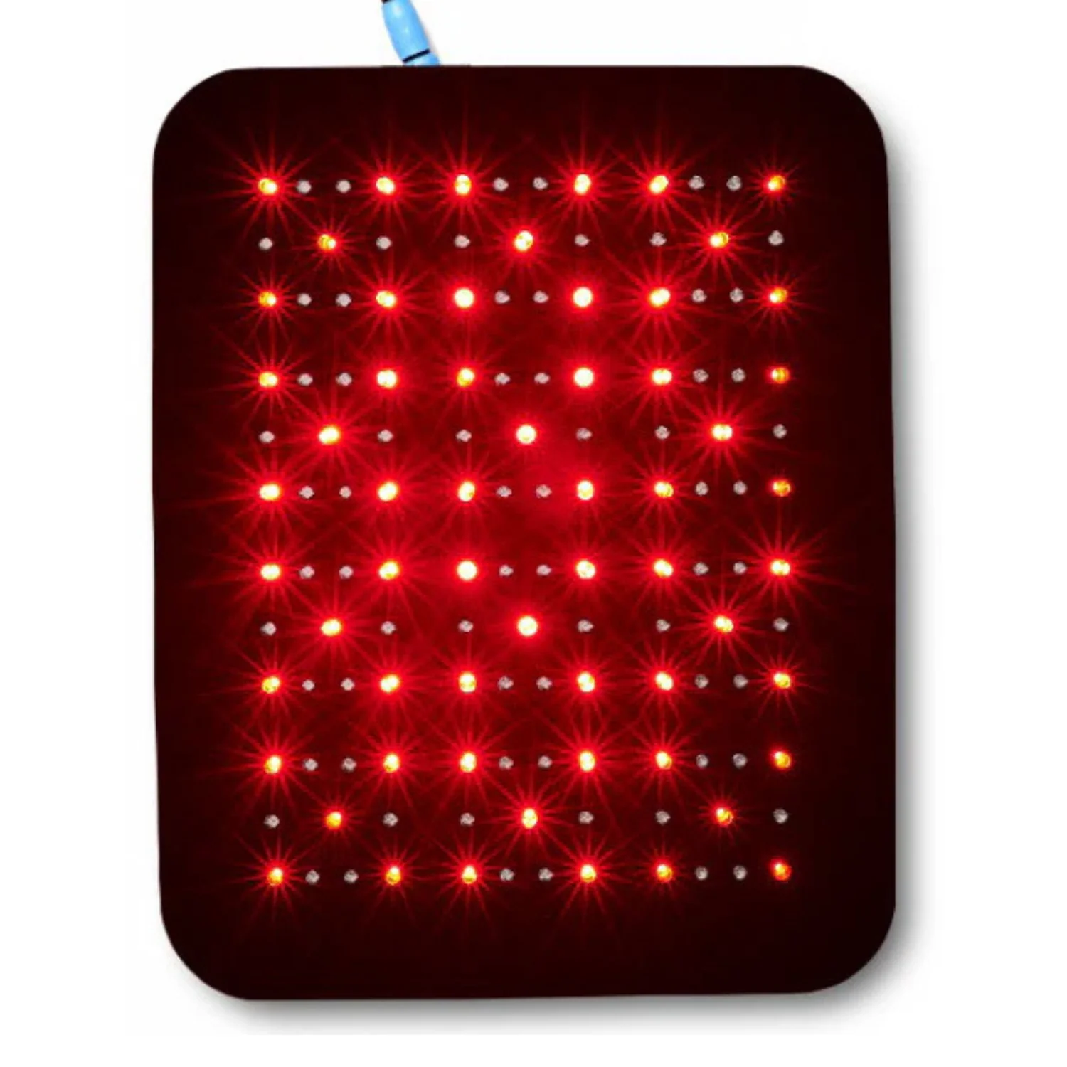 Equine Light Therapy Gospel's Medium flat light therapy pad with velcro straps, shown draped across a horse's leg