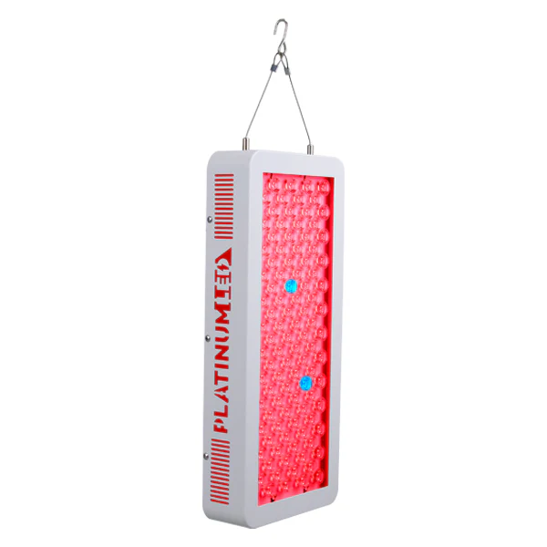 PlatinumLED BioMax 300 vertical red light therapy panel standing upright on a clinic floor