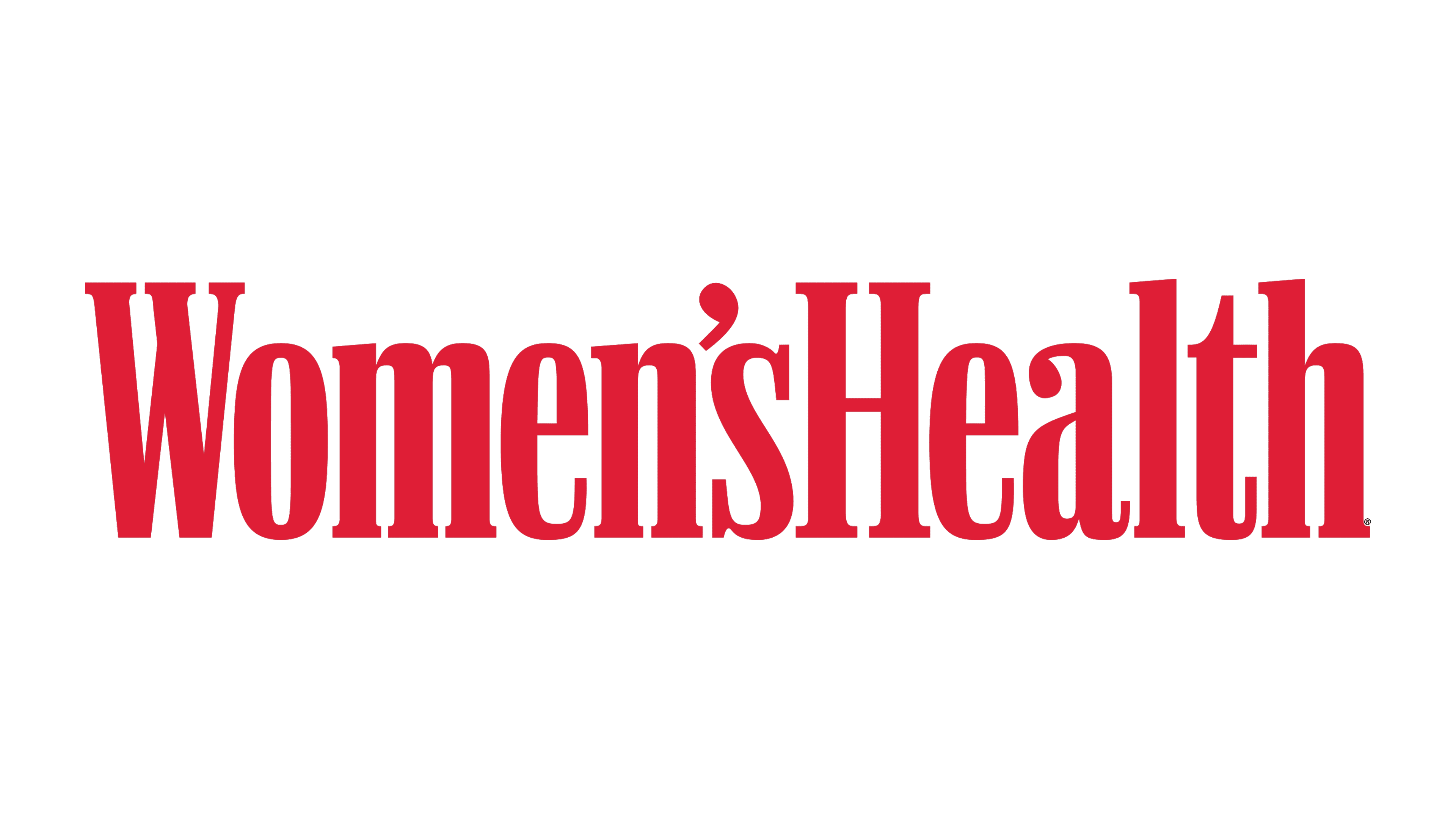 Red text logo saying 'Women's Health' on transparent background.