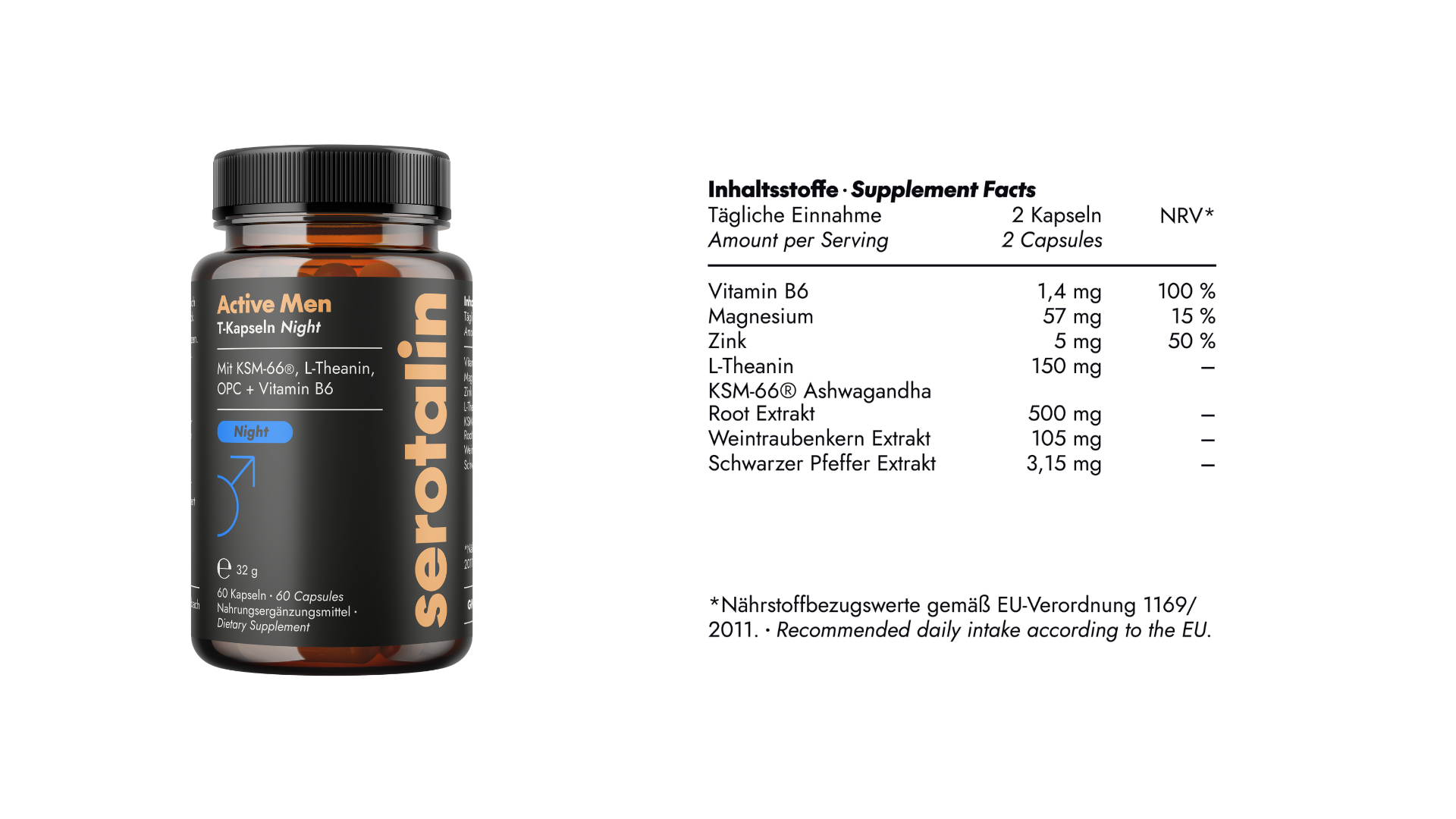 Bottle of dietary supplement with ingredients list on the side.