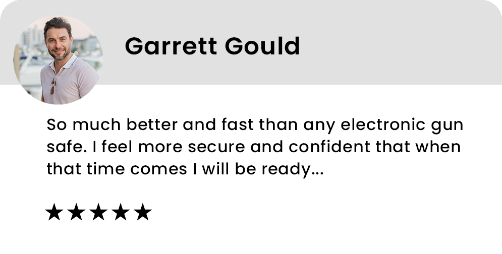 Profile image with text review and five-star rating.