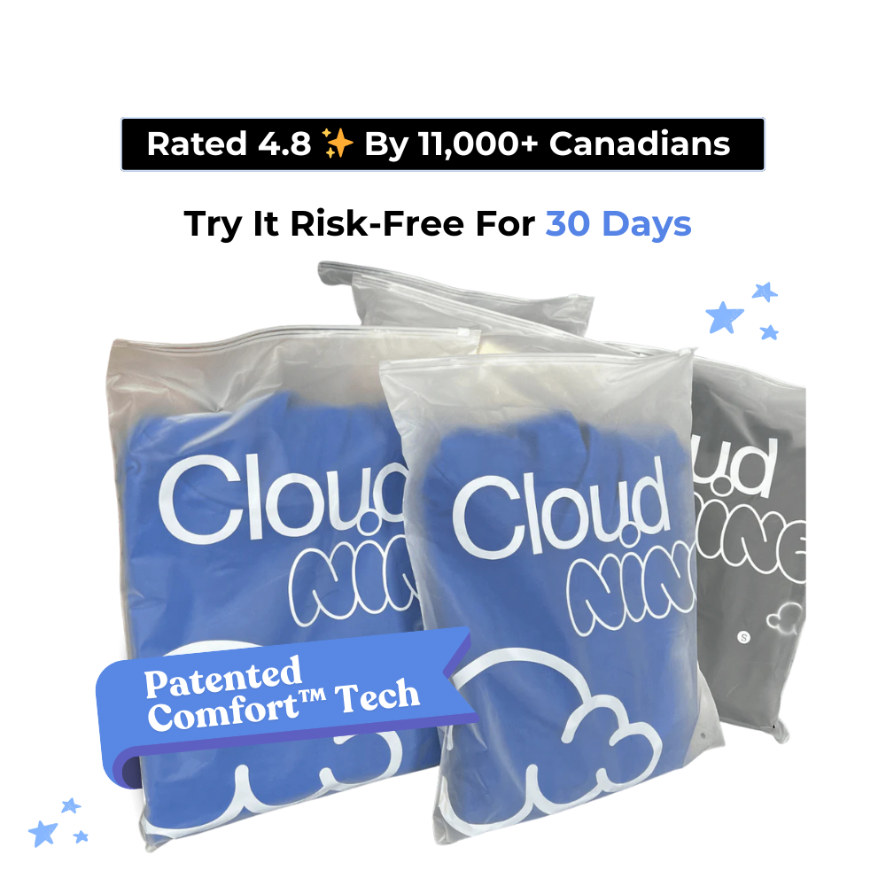 Three packaged Cloud Nine products with promotional text and stars.