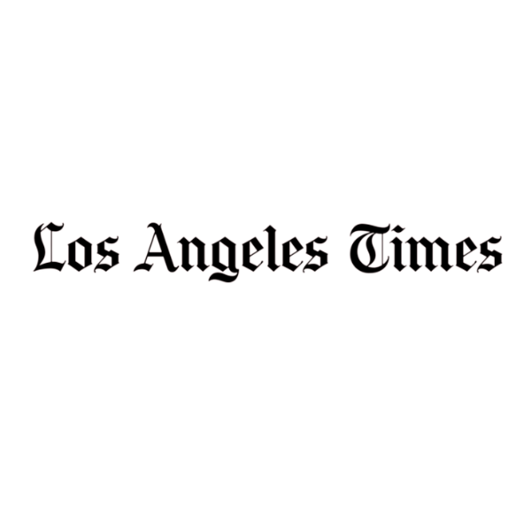 Los Angeles Times logo in blackletter font on a white background.
