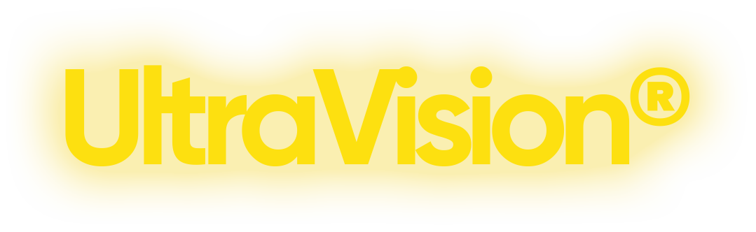 Yellow background with 'UltraVision' in slightly darker yellow font.