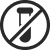 Icon of a black circle with a crossed-out test tube.