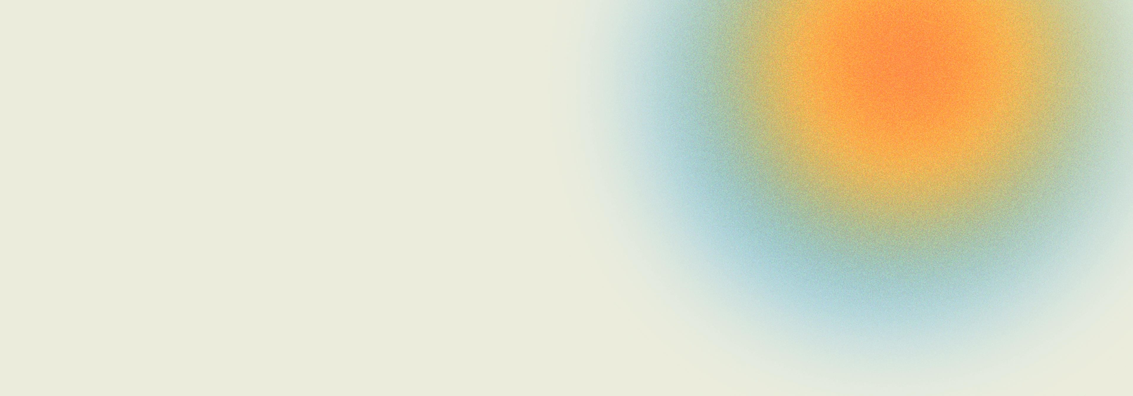 Gradient with orange, yellow, and blue on a light background.