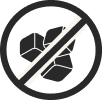 Gray circle with a crossed-out paw symbol inside.