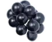 Cluster of dark grapes on a white background.