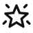 A black outline icon of a sparkling five-pointed star on a white background.