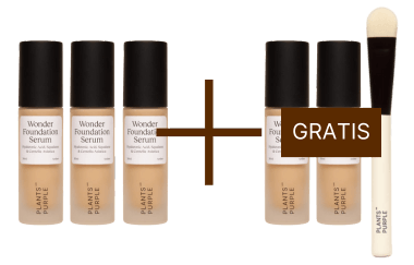 Four foundation bottles and a free brush offer.