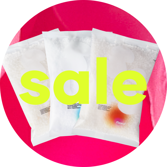 Three bags with beads, large 'sale' text across bright pink background.