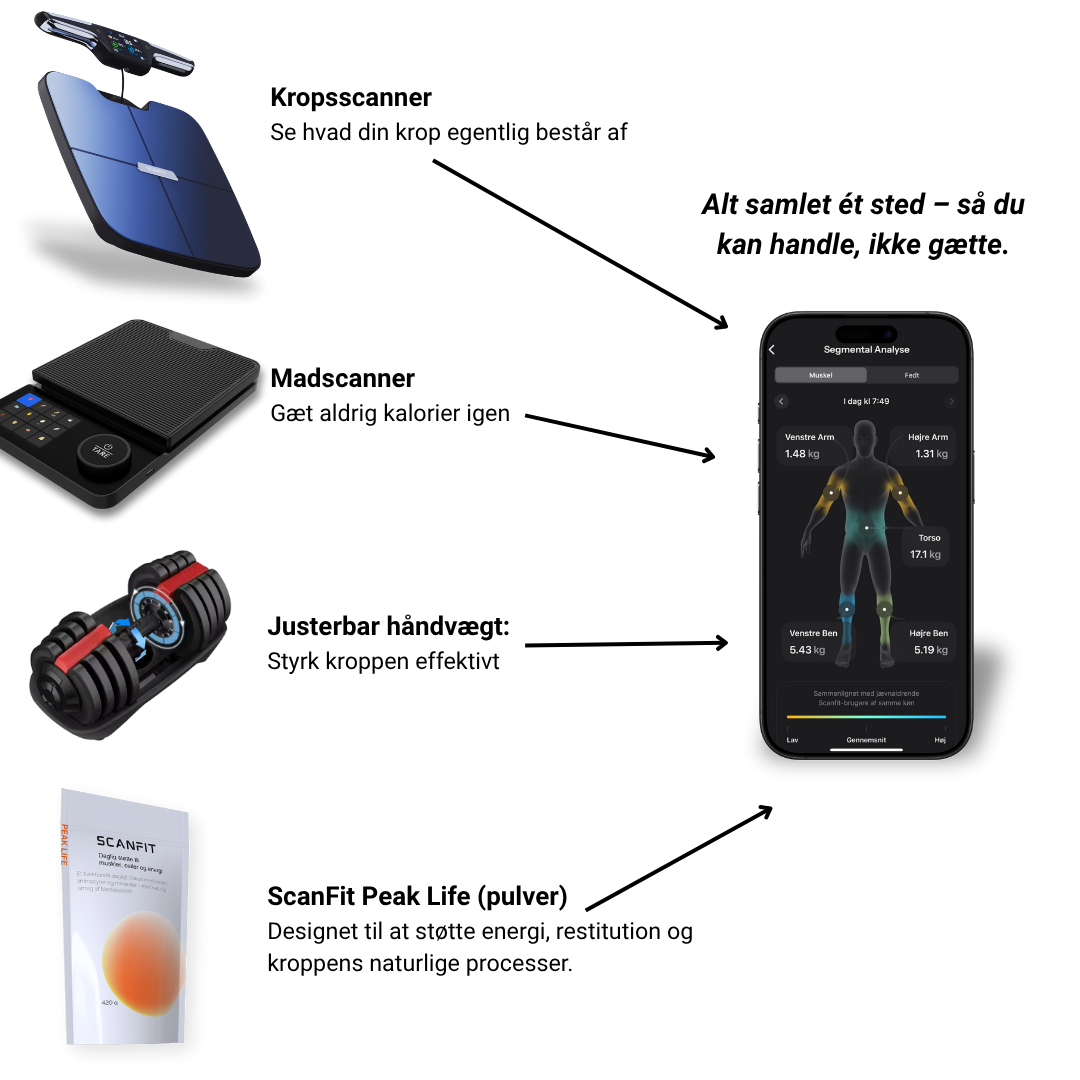 Image showing fitness gadgets and a smartphone app for body analysis.