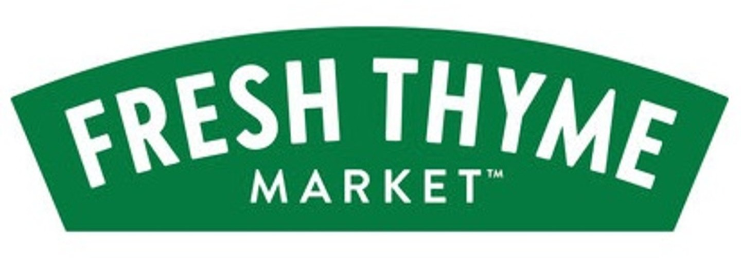 Green logo with 'Fresh Thyme Market' text.