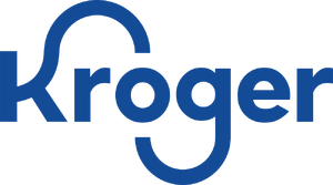 Blue Kroger logo on a transparent background.
