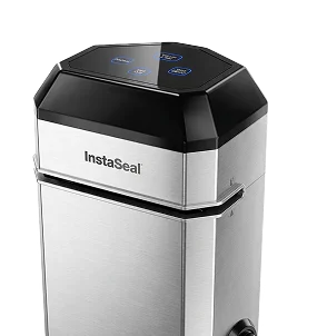 Stainless steel InstaSeal appliance with a black top and digital display.