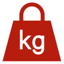 Red weight symbol with 'kg' text.