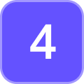 Purple square with a white number four in the center.