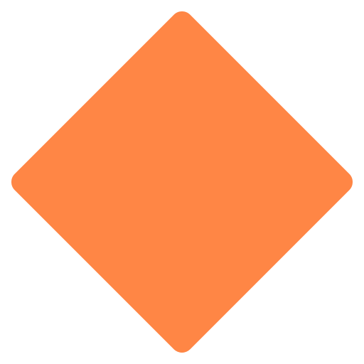Orange diamond shape on a white background.